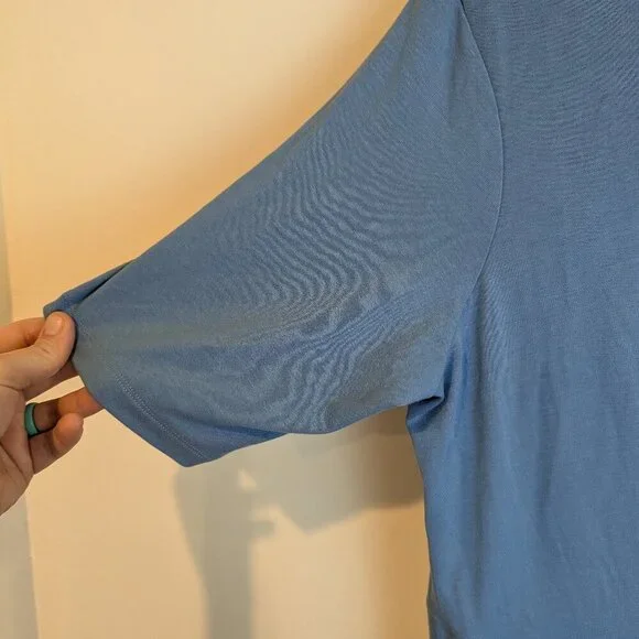 Betabrand Plus Size Knot Midi Dress in Blue, Sz 2X - Picture 5 of 6